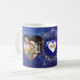 2枚の写真9結婚th Anniverary Lapisハート コーヒーマグカップ