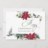 2枚の写真 エレガントなポインセチアのクリスマスグリーティング シーズンカード (正面)