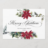 2枚の写真 エレガントなポインセチアのクリスマスグリーティング シーズンカード (正面)