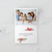 2枚の写真 エレガントな赤いオーナメント クリスマスグリーティング シーズンカード (内部)