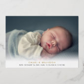 2枚の写真 ゴールドホイルのクリスマス 誕生発表 箔シーズンカード (裏面)