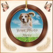 2枚の写真、ドッグメモリアルクリスマスツリーオーナメント セラミックオーナメント