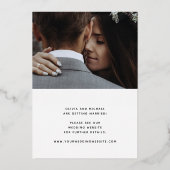 2枚の写真 |バラ金ゴールド日付フォイルカードの保存 箔招待状 (裏面)