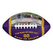 2枚の写真、パーソナライズされたサッカー、紫、金ゴールド アメリカンフットボール (正面)