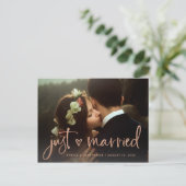 2枚の写真 | フェイクバラ金ゴールドハートたった今結婚しました 案内ポストカード (スタンド正面)