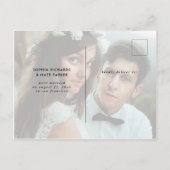 2枚の写真 | フェイク金ゴールドハートたった今結婚しました 案内ポストカード (裏面)