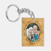 2枚の写真、フパーソナライズされたォトキーチェーン(両面) キーホルダー (正面左)
