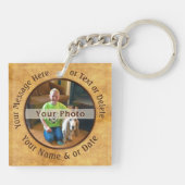 2枚の写真、フパーソナライズされたォトキーチェーン(両面) キーホルダー (裏面)