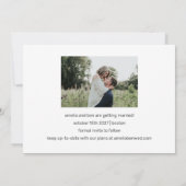 2枚の写真 ボールド 白いテキストオーバーレイ シンプルなウェディング セーブザデート (裏面)