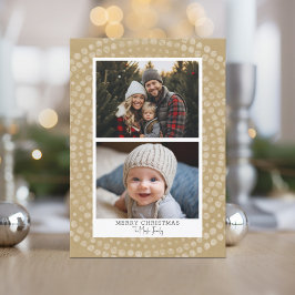 2枚の写真 - モダンボホドットパターン メリークリスマス シーズンカード
