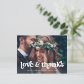 2枚の写真 |レトロボホタイポグラフィありがとう 案内ポストカード (スタンド正面)