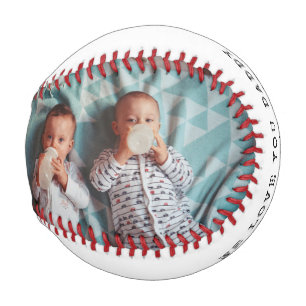 2枚の写真（個人用メッセージ付き） 野球ボール