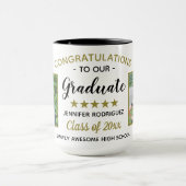 2枚の写真 卒業おめでとう 卒業生 カスタム マグカップ (中央)