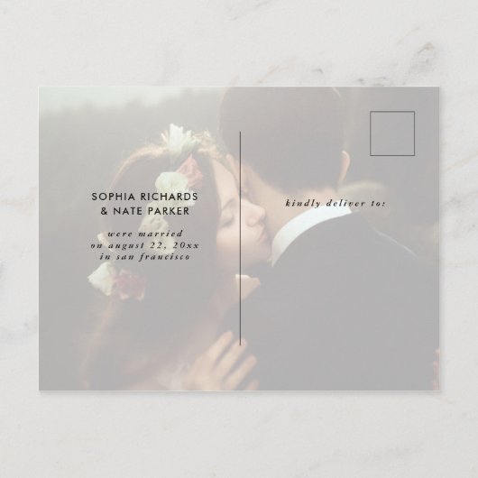 2枚の写真|結び目の手書きのスクリプトを結びました 案内ポストカード (裏面)