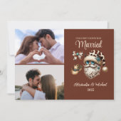 2枚の写真 西部 初めてのクリスマス 結婚 シーズンカード (正面)