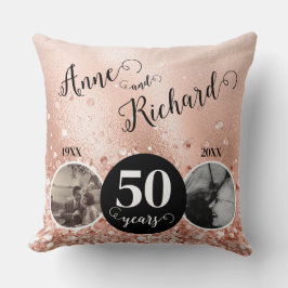 2枚の写真「過去と現在」結婚記念日 クッション