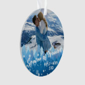 2枚の写真(青メリー色と明るい) オーナメント (正面)