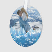 2枚の写真(青メリー色と明るい) オーナメント (正面)