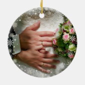 2枚の写真(Vert+H)第1回クリスマスMr. Mrs. Snowflakes セラミックオーナメント (裏面)