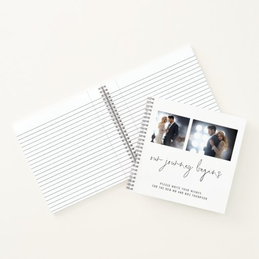 2枚の写真Our Journey 結婚 Begins Guest Book ノートブック (内部)
