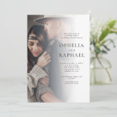 2枚の写真QRコードボヘミ結婚アンの夕べパーティー 招待状 (スタンド正面)