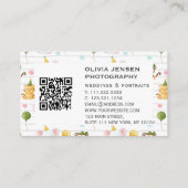 2枚の写真QRコード生まれたばかりのベビー 名刺 (裏面)