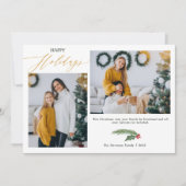 2枚の写真terracotta water color happy holiday card シーズンカード (正面)