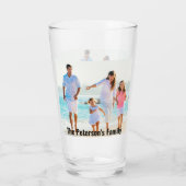 2枚の家族の写真 |名前をカスタムする |文字プリントオン タンブラーグラス (裏面)