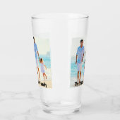 2枚の家族の写真 |名前をカスタムする |文字プリントオン タンブラーグラス (左)