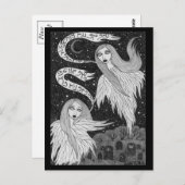 2枚の幽霊はがき ポストカード (正面/裏面)