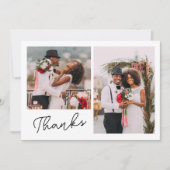 2枚の感謝してい結婚写真 サンキューカード (正面)
