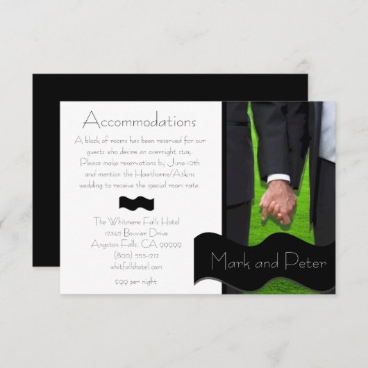 2枚の新郎のカスタムで陽気な結婚式の調節カード エンクロージャーカード (正面/裏面)