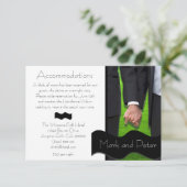 2枚の新郎のカスタムで陽気な結婚式の調節カード エンクロージャーカード (スタンド正面)