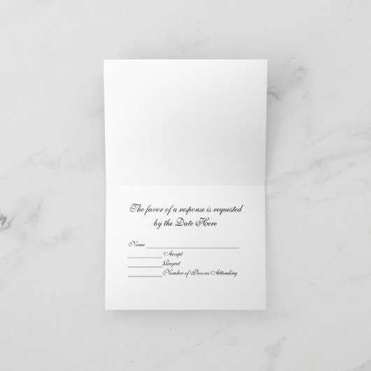 2枚の新郎のカスタムな応答カード 招待状 (内部)