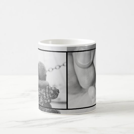 2枚の白黒の写真 コーヒーマグカップ (中央)