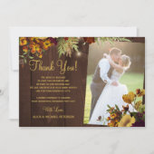 2枚の秋フローラバーンウッド結婚ズ サンキューカード (正面)