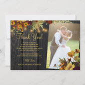 2枚の秋フローラバーンウッド結婚ズ サンキューカード (正面)