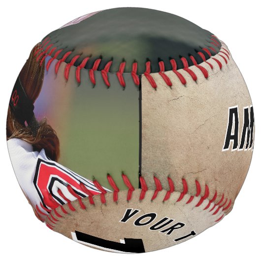 2枚の素朴フォトプレーヤー番号チーム名 ソフトボール (正面)