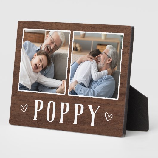 2枚の素朴フォトポピーおじいちゃん フォトプラーク (側面)