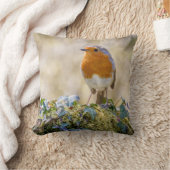 2枚の美しい写真を用いたロビンクッション クッション (ブランケット)