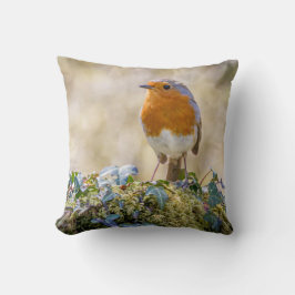 2枚の美しい写真を用いたロビンクッション クッション