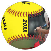 2枚の黄色いプレイヤー番号チーム名 ソフトボール (裏面)