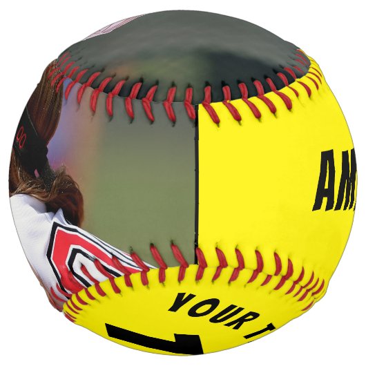 2枚の黄色いプレイヤー番号チーム名 ソフトボール (正面)