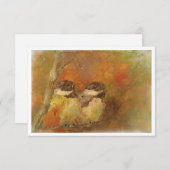 2枚の《鳥》アメリカゴガラノートカード サンキューカード (正面/裏面)