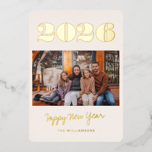 2枚はっきりしたの写真2025年新年グラムスタイリッシュ金ゴールド 箔シーズンカード