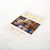 2枚はっきりしたの写真2025年新年グラムスタイリッシュ金ゴールド 箔シーズンカード (回転した状態)