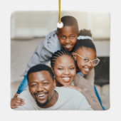 2枚エレガントの両面ファミリーフォトブラック金ゴールド セラミックオーナメント (裏面)