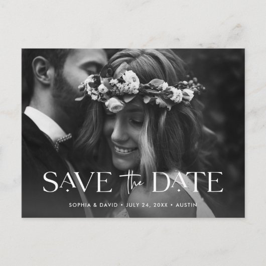 2枚エレガントの写真の保存日付 案内ポストカード (正面)