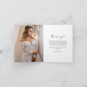 2枚エレガントの写真の結婚サンキューカード サンキューカード (内部)