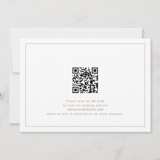 2枚エレガントの写真シャンパン金ゴールド結婚ズ セーブザデート (裏面)